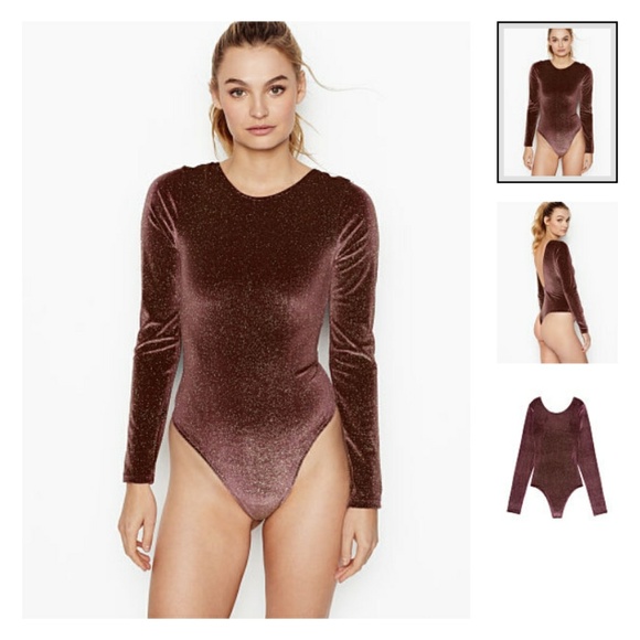 Victoria's Secret Tops - NEW Victoria's Secret Plum Sparkle Bodysuit